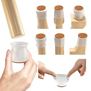 [Upgraded] Chair Leg Protectors for Hardwood Floors (24 PACK),Xeapoms Silicone Furniture Leg Caps Protection Cover Pad for Protecting Wood Floors from Scratches and Noise,Smooth Moving for Chair Feets
