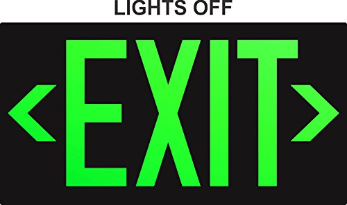Photoluminescent Exit Sign Red W Holes And Hardware Aluminum Code Approved UL 924 IBC NFPA 101 