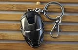 Iron Man Metal Mask Keychain Marvel Comic Super Hero Figure Key Chain the Avengers Ironman Toy Accessories Keyring Gift