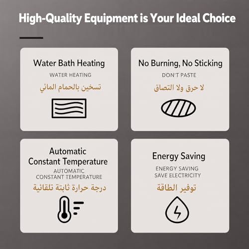 ALISMAEEL 2-Tanks Chocolate Melting Machine Chocolate Tempering Pot 800W Electric Chocolate Heater Fondue with Automatic Constant Temperaturel for Chocolate Milk Coffee Syrup Cheese Sauce
