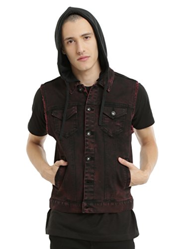 Rude XXX Black Hooded Red Wash Denim 