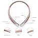 INMAS Bluetooth Heaphones, Wireless Retractable Neckband Noise Canceling Stereo Headpsets, Bluetooth V4.1 Sport Headphones Built-in Microphone For iPhone Android Samsung Mobile Phones (Rose Gold)