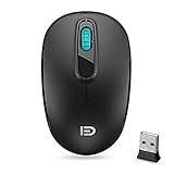SROCKER V2c 2.4GHz Wireless Mouse Silent Click Compact Soundless Optical Mice with Nano USB Receiver DPI 1600 for PC and Mac(Black)