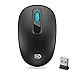 SROCKER V2c 2.4GHz Wireless Mouse Silent Click Compact Soundless Optical Mice with Nano USB Receiver DPI 1600 for PC and Mac(Black)