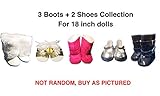 Weardoll Matching 5 Pairs Shoes fits American Girl Doll Accessories - 18 inch Doll Clothes Accessories Set Fits American Girl, Our Generation, Journey Girls
