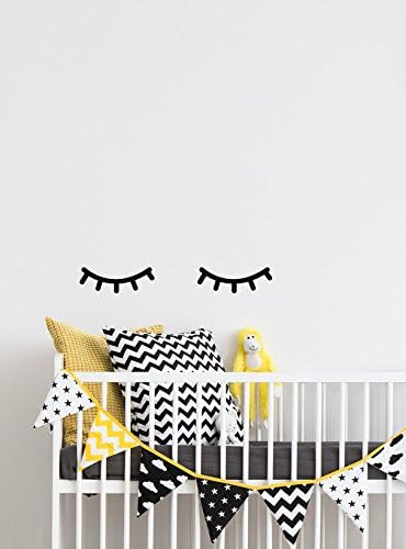 SLobyy Wall Decals Eyelash Decor, Sleepy Eyes Wall Decal, Closed Eyes Decals, Sleeping Eyes, Wall Art, Girl Nursery Decor Ideas, Above Crib, Crib Decals