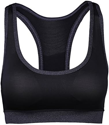 Nophat Women Racerback Sports Bras-High Impact Support for Yoga Gym Workout Fitness (XL(Fit for 38A 38B 38C 38D), Black and Grey)