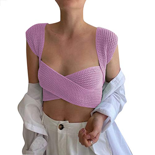 Vrouwen onregelmatig vest DIY gebreide trui vest Y2k gebreide jas Crop Tank Top meerdere stijlen van dragen - Image 6