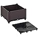 Outsunny Set of 2 Plastic Raised Garden Bed Elevated Planter Box Kit Rattan Pattern with Self-Watering Design and Compact Footprint, Perfect for Flowers Vegetables and Herbsthumb 3