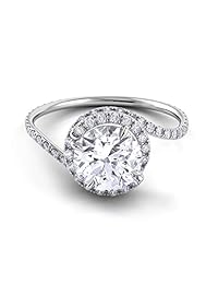 Arabelle & Co. Anillo de compromiso de plata esterlina y diamantes de imitación, ganador del premio