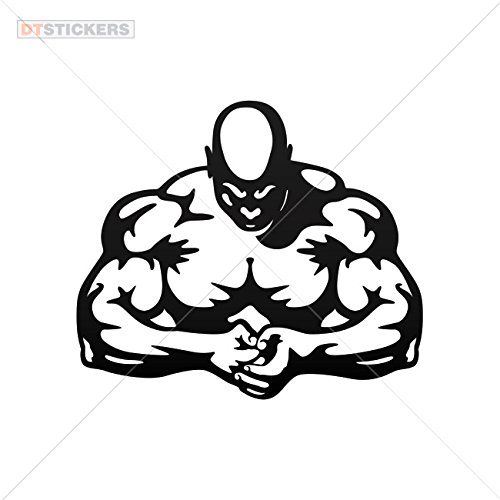 Decal Stickers Body Builder Pose Motorbike Boat tricep pectoral muscle ripped (5 X 4,31 Inches) Vinyl color Black