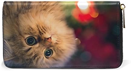 Cat Genuine Leather Girl Zipper Wallets Clutch Coin Phone for Women