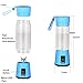 Portable Electric Juicer Cup, USB Rechargeable Personal-size Blender Used at Home And Outdoor, With 400ml High Borosilicate Glass Cup, Blue