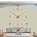 FASHION in THE CITY 3D DIY Frameless Wall Clock Creative Design Mirror Surface Wall Decorative Sticker Watches (Gold)