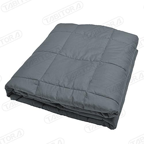 TABITORA Weighted Sensory Blanket for Adult Kids for Deeper Better Faster Sleep,Help for Autism,Insomnia,ADHD,Anxiety,OCD and Sensory Processing Disorder,Cotton(60''x80'',15lbs)