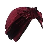 Decou Solid Color Twist Pleated Hair Wrap Stretch Turban 051A (Wine)