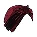 Decou Solid Color Twist Pleated Hair Wrap Stretch Turban 051A (Wine)
