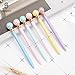 PASISIBICK Pearl Pens for Women,Bling Cute Metal Ballpoint Pens with Black Ink(6 Pcs)