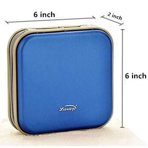 StyleZ 40 Disc Capacity CD DVD VCD Wallet Storage Organizer Holder Bag Hard Durable Case (Blue)