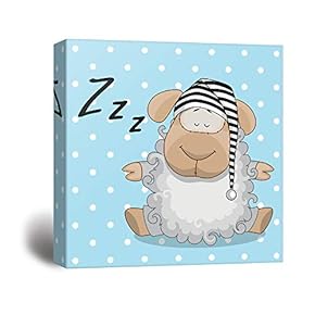 Canvas Wall Art for Living Room, Baby Bedroom Cute Cartoon Canvas Prints for Home Decoration Ready to Hang - 12x12 inches