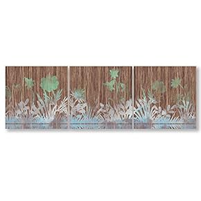 Wall26-3 Panel Canvas Wall Art- Wooden Texture Art -Giclee Painting Wall Bedroom Living Room Home Decoration - 12"x12"x3 Panels