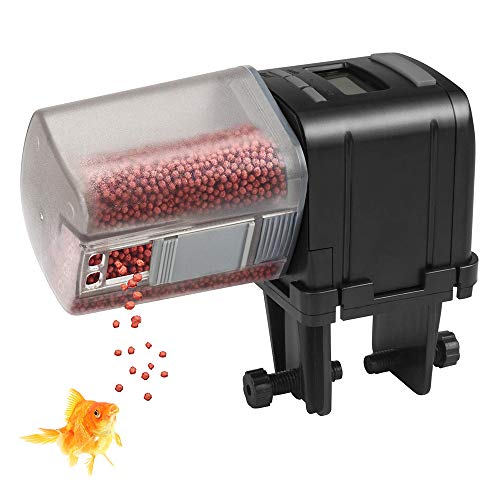 BestFire Automatic Fish Feeder Computer Controlled Fish Food Dispenser Large Capacity Smart Timing Quantitative Feeding with LCD Display for Aquarium Fish Tank Holiday Fish Feeding