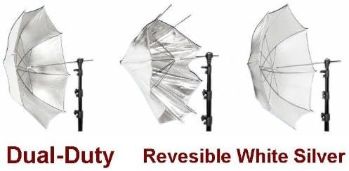 Ardinbir Photography 60" 150cm Dual-Duty White & Silver Revesible Light Reflector Umbrella