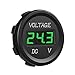 MICTUNING DC 12V LED Digital Display Voltmeter Waterproof for Boat Marine Vehicle Motorcycle Truck ATV UTV Car Camper Caravan Green Digital Round Panel