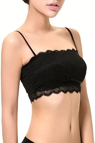 Fimage Women's Full Lace Comfort Detachable Shoulders Strap Half Camisole Lined
