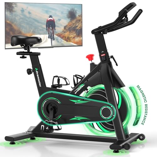 Advamsoler Heimtrainer Fahrrad Mit App, Leises Hometrainer Fahrrad Mit Magnetwiderstand, Lcd Display &Amp; Tablet-Halter Für Zuhause, Indoor Kardio Training Spinning Bike, Bis 160Kg