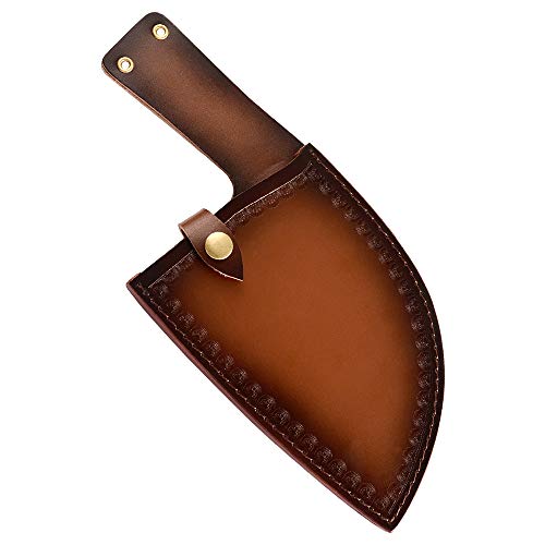 Leather Knife Sheath for Serbian Chef's Knife with Belt Loop Meat