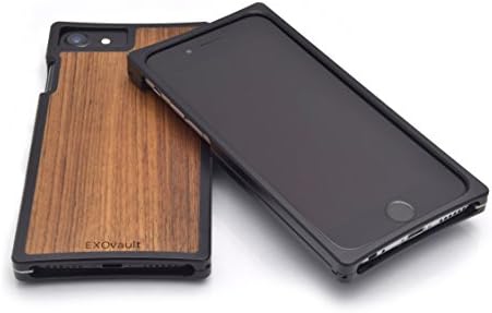 EXOvault Handmade Luxury iPhone 8/7/6s/6 Plus Case For Ultimate Protection &amp; Style – Premium Teak &amp; Metal Construction, Sleek Minimalistic Design, Scratchproof &amp; Shock-Absorbent Rugged Cover Guard