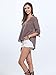 Persun Women's Grey Deep V-neck Button Closure Dip Back Blouse