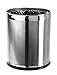 Brelso 'Invisi-Overlap' Open Top Stainless Steel Trash Can, Small Office Wastebasket, Modern Home Décor, Round Shape