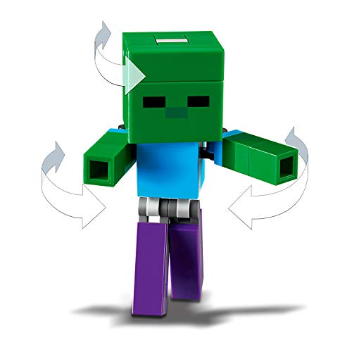 Lego 21157 Minecraft BigFig Schwein mit Zombiebaby, Spielzeug für Kinder ab 7 Jahren, baubare Figuren – Bild 4