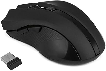 YJM Cordless Wireless 2.4GHz Optical Mouse Mice for Laptop PC Computer +USB Receiver (Black)