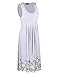 KILIG Summer Casual Loose Print Pleated Sleeveless Vest Dresses(White, XXL)