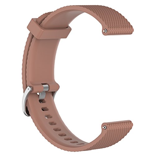 MoreToys Silicone Watch Band Replacement Wristband Strap for Garmin Vivoactive3/Vivomove HR/Vivomove, Smasung Gear Sport/S2 Classic, Moto 360 2nd Gen 42mm, Tiwatch e/tiwatch 2 (Small, Brown)