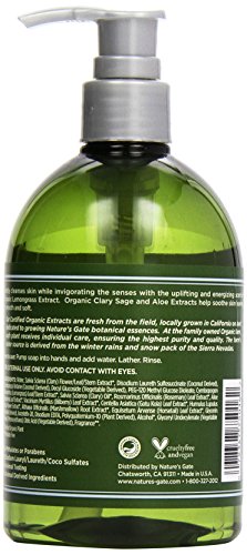 Nature's Gate Organics Liquid Hand Soap, Lemon Grass & Clary Sage, 12 oz