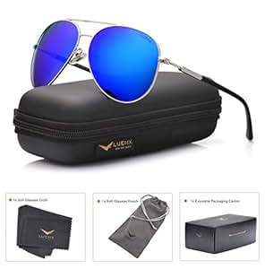 LUENX Aviator Sunglasses Mens Womens Polarized with Case