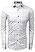 COOFANDY Men's Business Dress Shirt Untucked Fashion Collared Long Sleeve Plaid Button Down Shirts Casual Patterned Dress Shirt White XXL 2XL