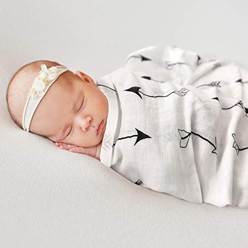 KiddyCare Baby Swaddle Blanket - Bamboo Muslin Swaddling for Boy and Girl - Soft Swaddles for Infants - Large 47" x 47"Unisex Swaddle Wraps 4 Pack