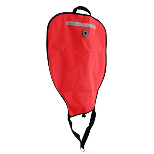 Prettyia (Pack of 2 Red Deluxe Nylon Diving SMB 50lbs Salvage Lift Bag & Over Pressure Valve Scuba Dive Underwater Treasure Find Safety Gear Equipment