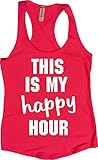 Echona Apparel Womens Workout Clothes - This Is My Happy Hour - Crossfit Racerback Tank