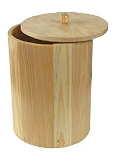 Cubo de basura para cuarto de baño redonda madera, 7 L: Amazon.es: Hogar