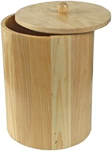 Cubo de basura para cuarto de baño redonda madera, 7 L: Amazon.es: Hogar
