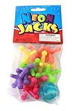 Large Neon Plastic Jacks Set - Jack And Ball Set