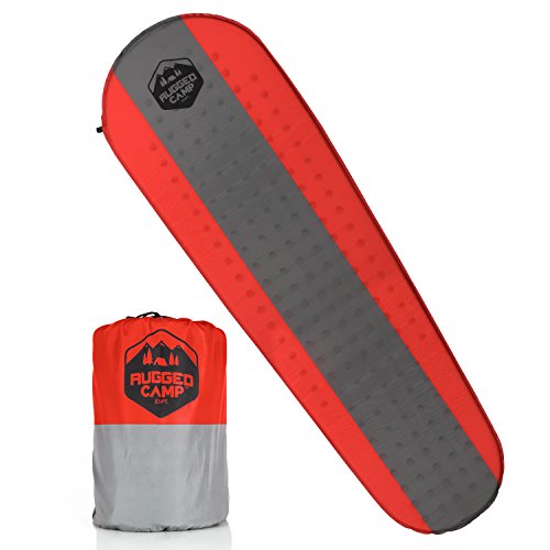Self Inflating Sleeping Pad - Sleep Comfortably In The Outdoors - Camping Gear and Accessories For Hiking, Backpacking, Travel - Lightweight and Compact Camping Mat by Rugged Camp (red)