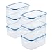 LOCK & LOCK Easy Essentials Storage Food Storage Container Set/Food Storage Bin Set, Clear, 20 Oz (Pack of 6)