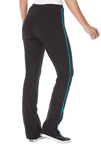 Women's Plus Size Petite Stretch Bootcut Yoga Pants With Side Stripes